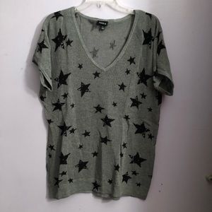Torrid gray and Black Star knitted tee